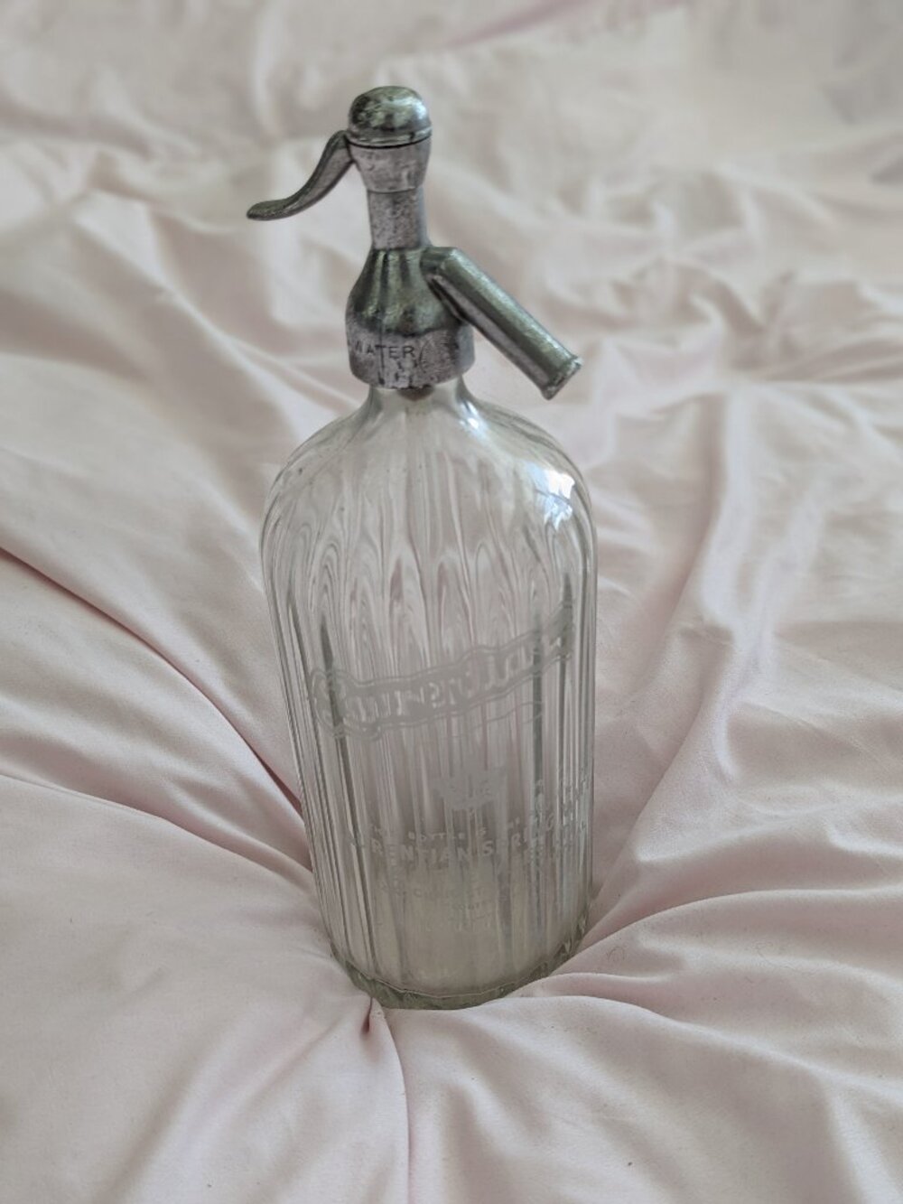 Laurentian Spring Clear Glass Syphon Bottle Vintage